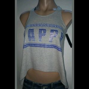 WEAVERS GIRL HAPPY RACEBACK TANK GRAPHIC TEE SHIRT